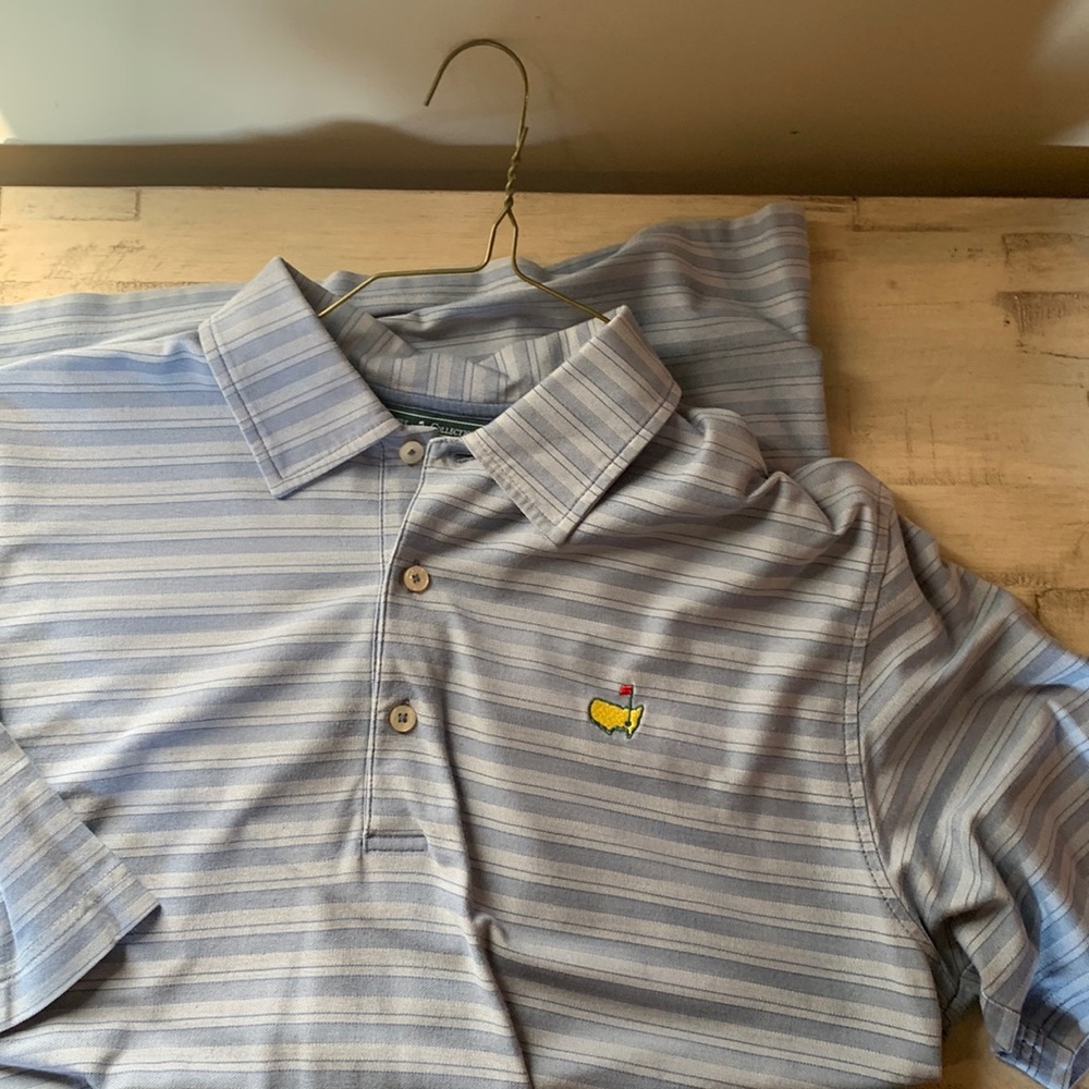 Masters Collection Men’s Shirt 
Large - light Blue with stripes